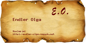 Endler Olga névjegykártya